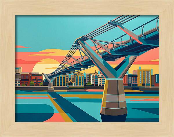 Pedestrian Bridge At Sunset