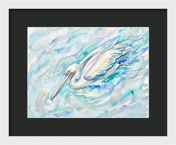Pelican Gliding Through Water