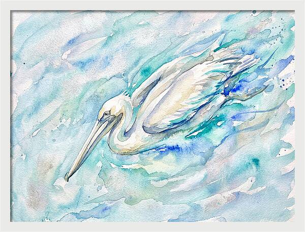Pelican Gliding Through Water