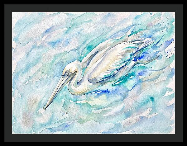 Pelican Gliding Through Water