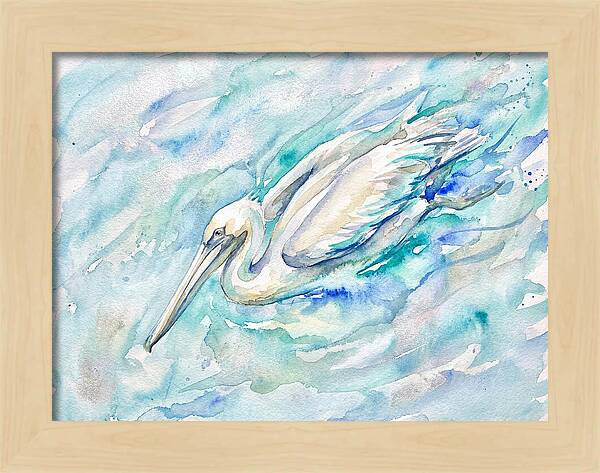 Pelican Gliding Through Water