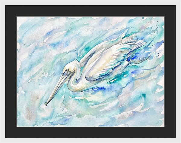 Pelican Gliding Through Water