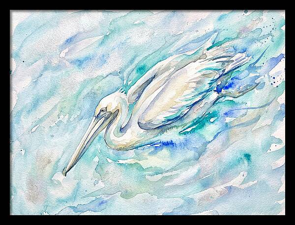 Pelican Gliding Through Water
