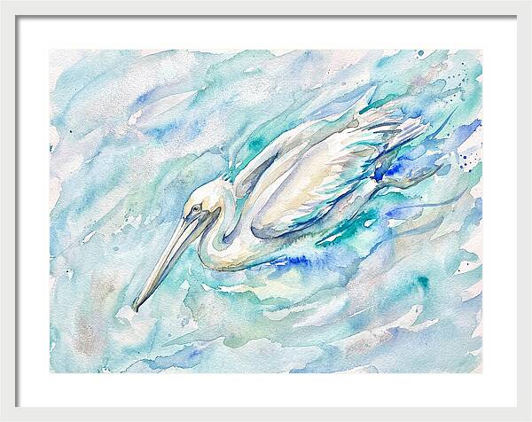 Pelican Gliding Through Water