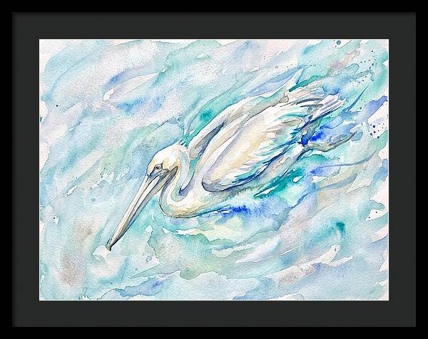 Pelican Gliding Through Water