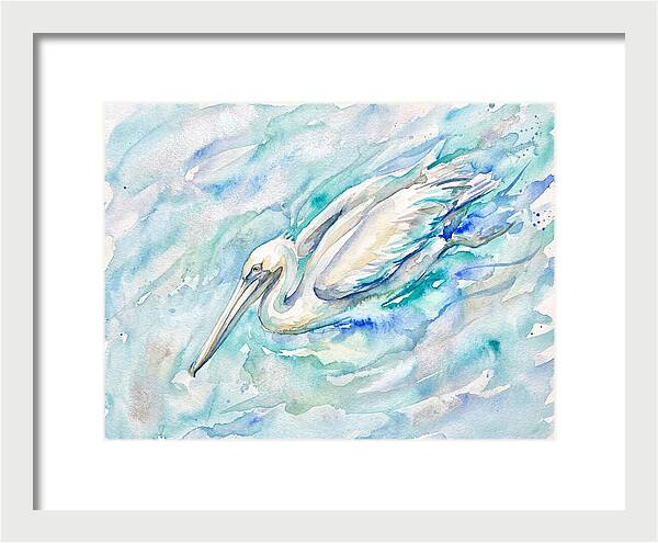 Pelican Gliding Through Water