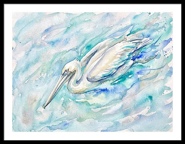 Pelican Gliding Through Water