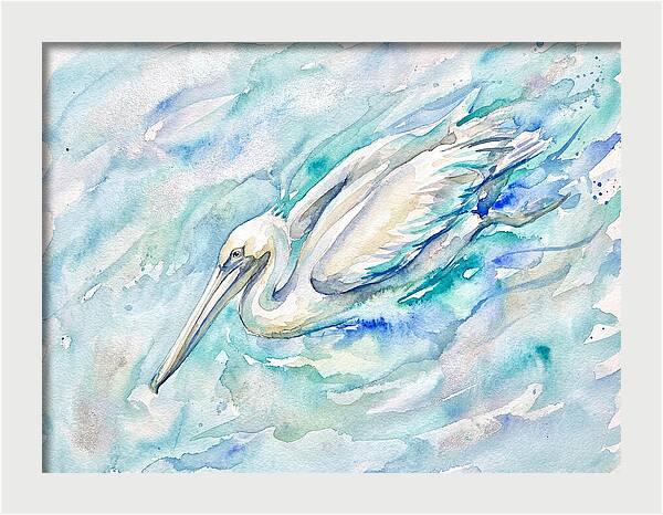 Pelican Gliding Through Water