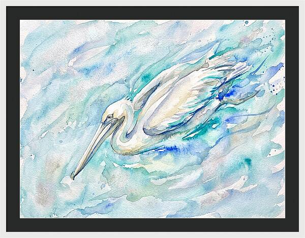 Pelican Gliding Through Water
