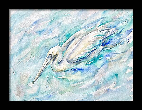 Pelican Gliding Through Water