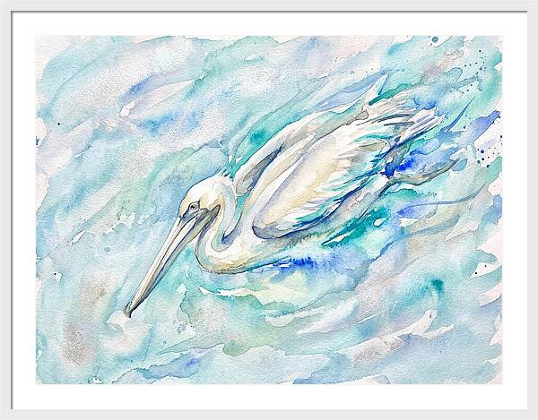 Pelican Gliding Through Water