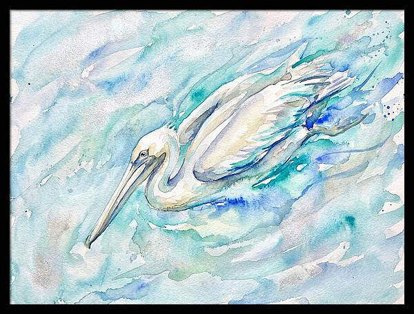 Pelican Gliding Through Water
