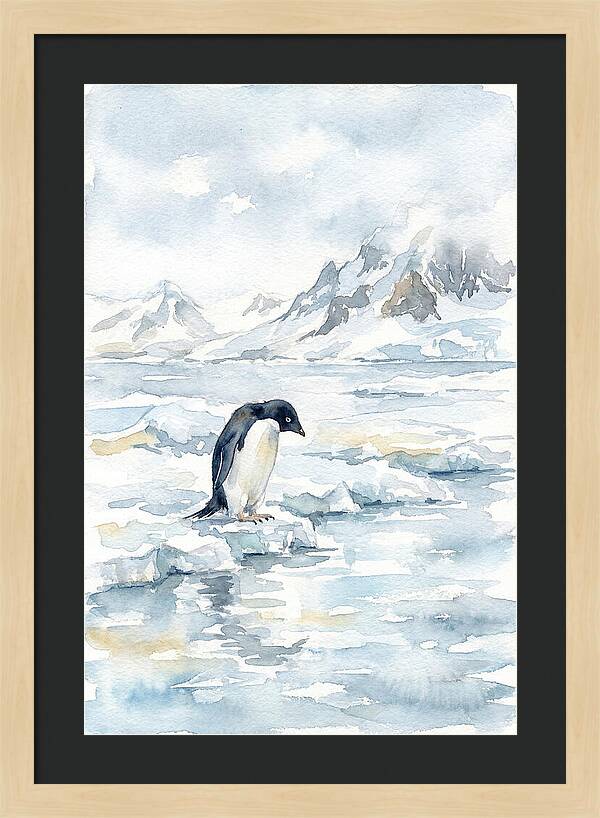 Penguin In A Frozen Landscape