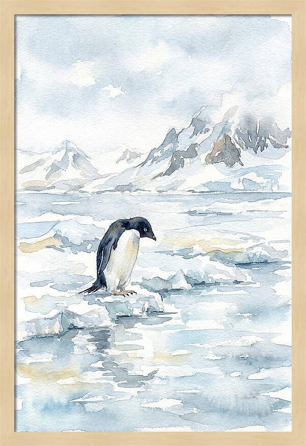 Penguin In A Frozen Landscape