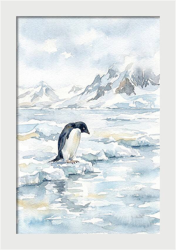 Penguin In A Frozen Landscape