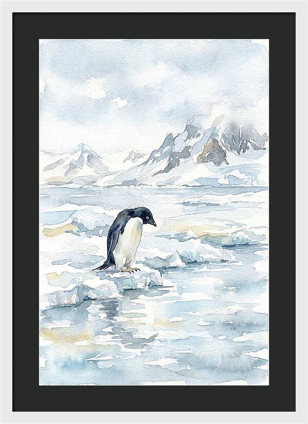 Penguin In A Frozen Landscape