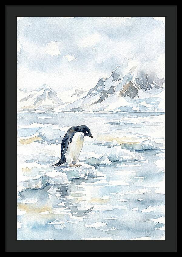 Penguin In A Frozen Landscape