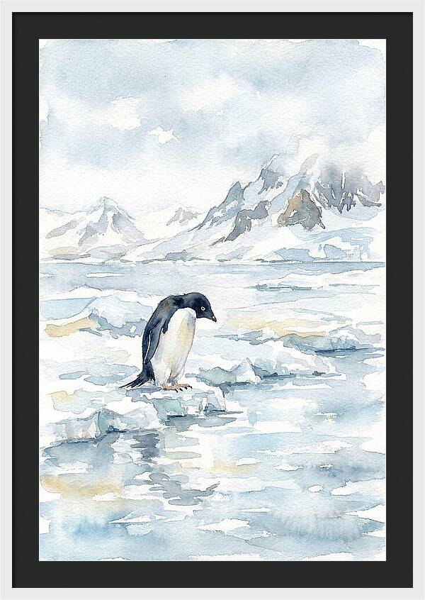 Penguin In A Frozen Landscape