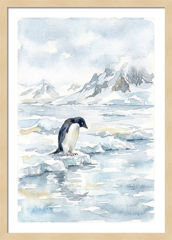 Penguin In A Frozen Landscape
