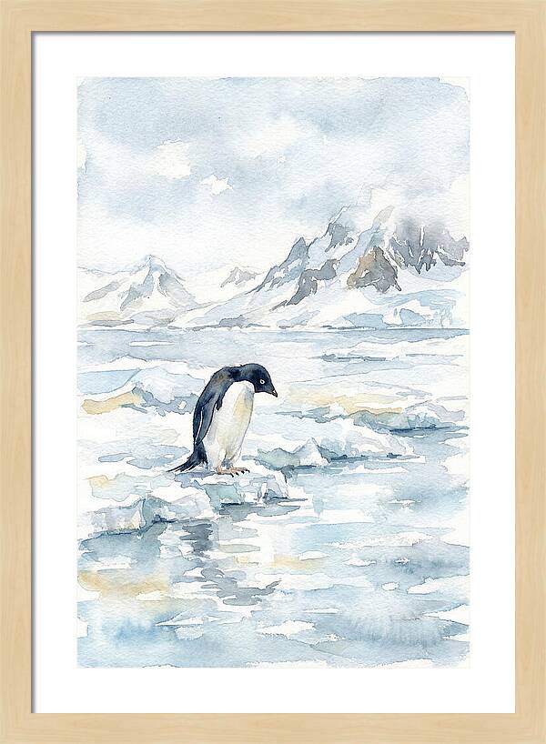 Penguin In A Frozen Landscape