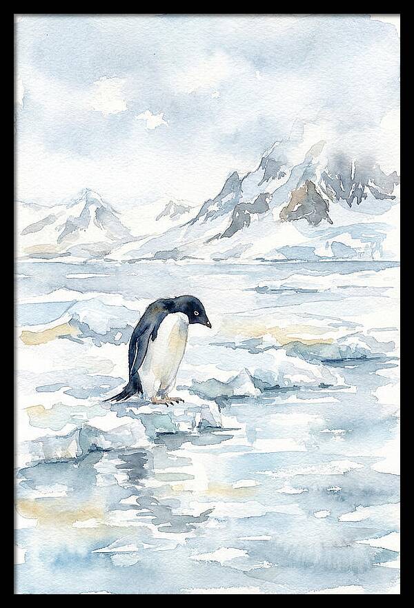 Penguin In A Frozen Landscape