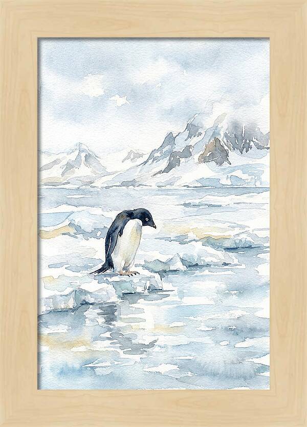Penguin In A Frozen Landscape