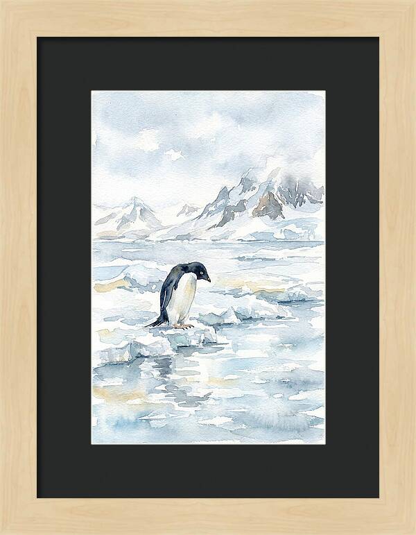 Penguin In A Frozen Landscape