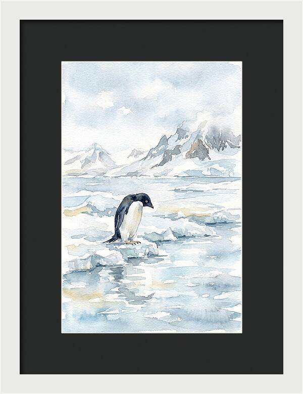Penguin In A Frozen Landscape