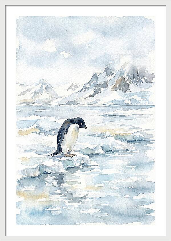 Penguin In A Frozen Landscape