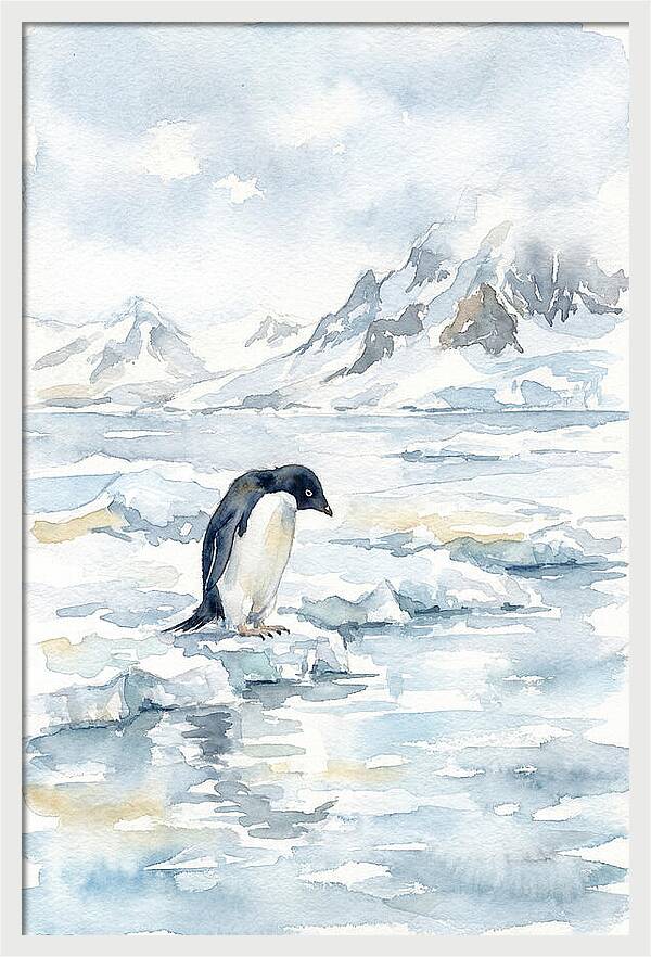 Penguin In A Frozen Landscape