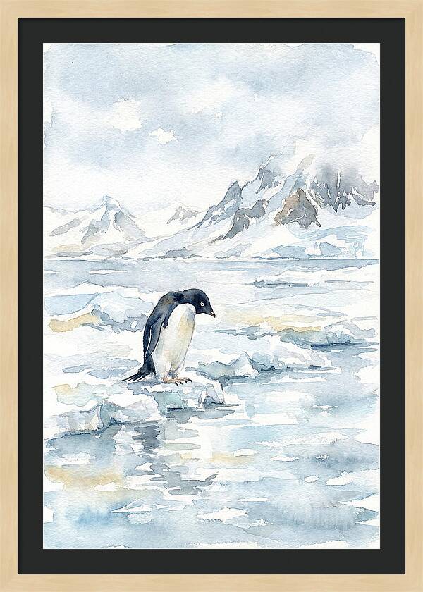 Penguin In A Frozen Landscape