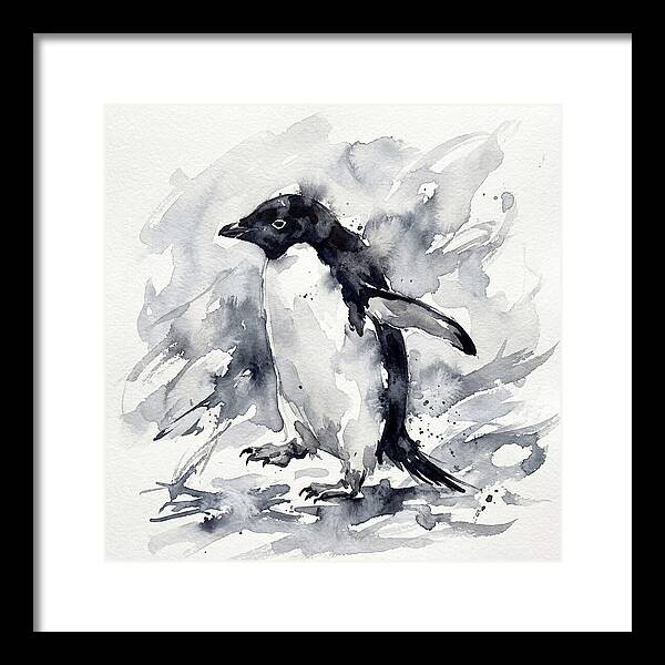 Penguin In Watercolor