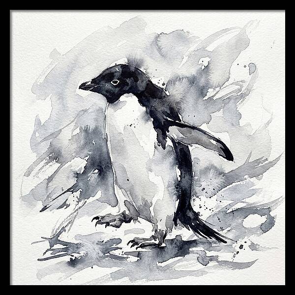 Penguin In Watercolor