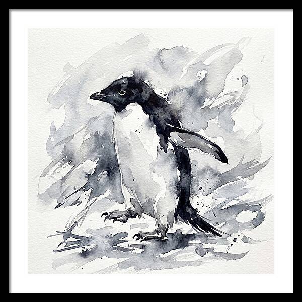 Penguin In Watercolor