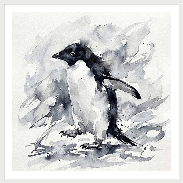 Penguin In Watercolor