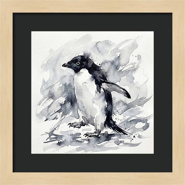 Penguin In Watercolor
