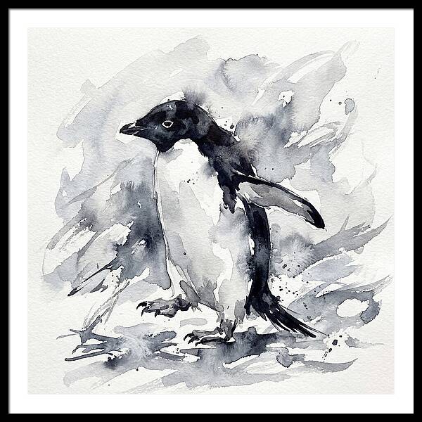 Penguin In Watercolor