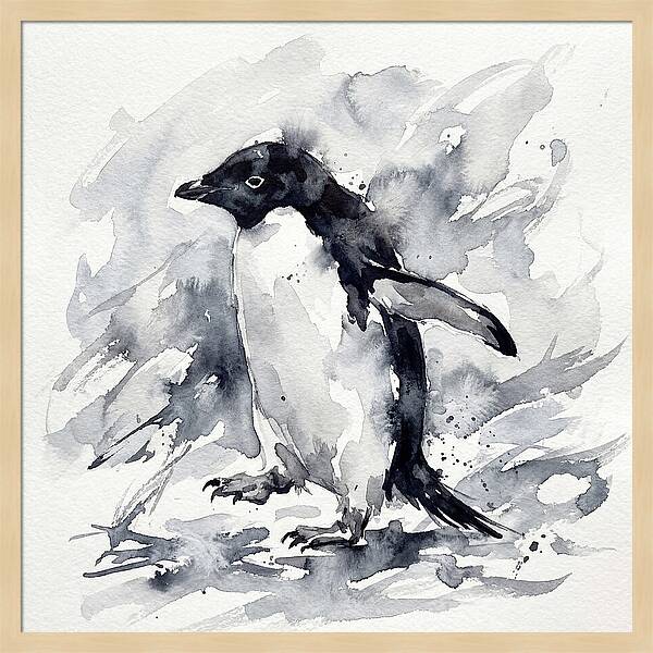 Penguin In Watercolor