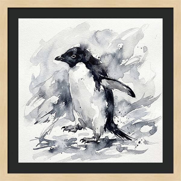 Penguin In Watercolor