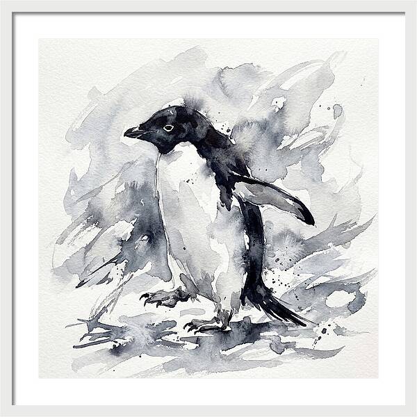 Penguin In Watercolor