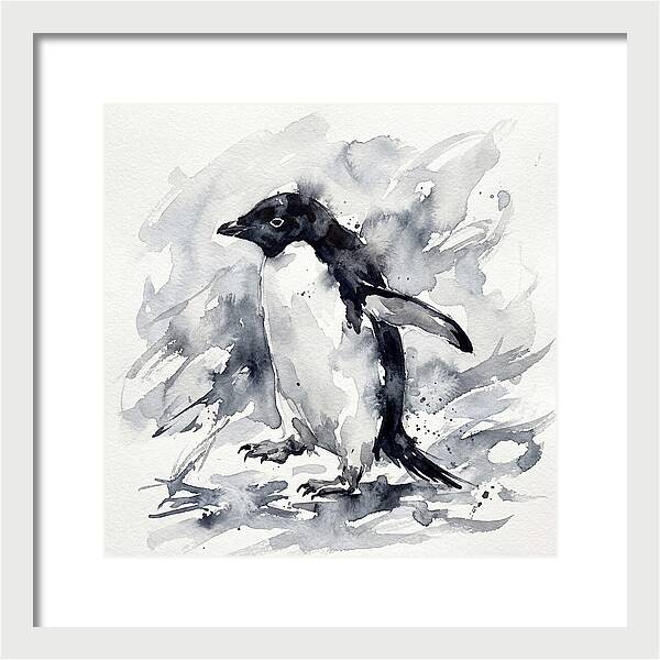 Penguin In Watercolor