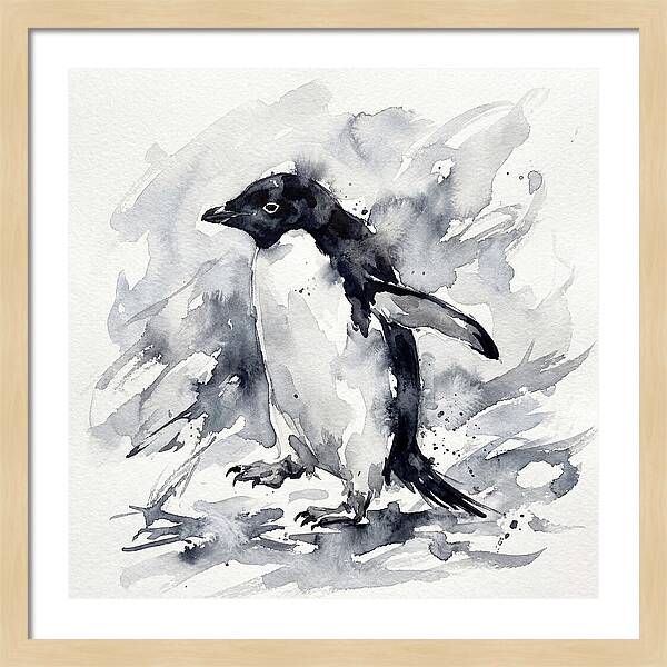 Penguin In Watercolor