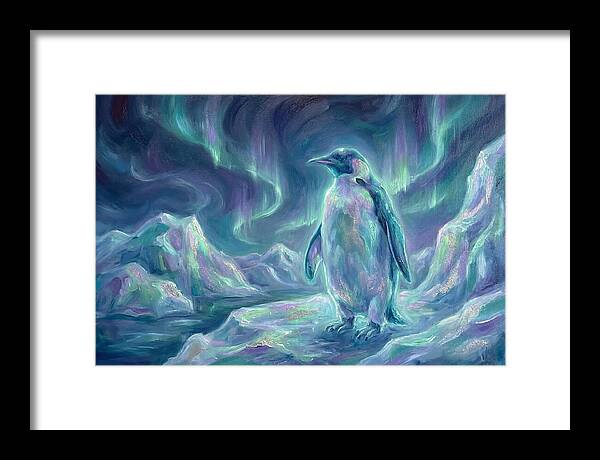 Penguin Under Aurora