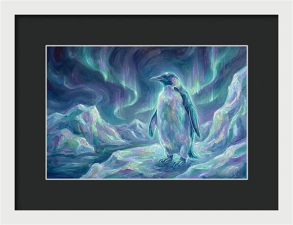 Penguin Under Aurora