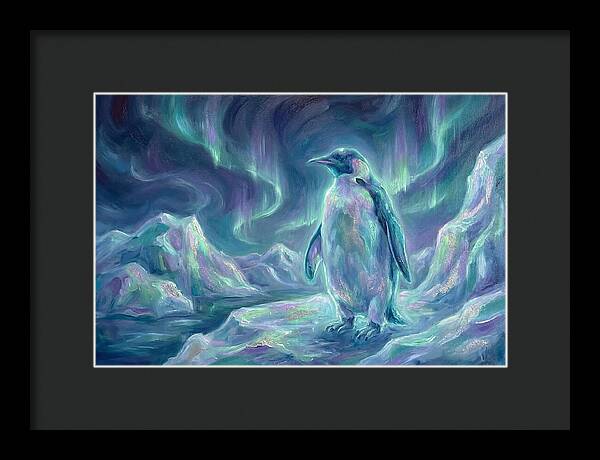 Penguin Under Aurora