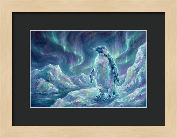 Penguin Under Aurora