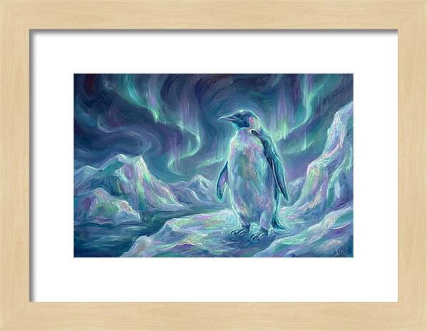 Penguin Under Aurora