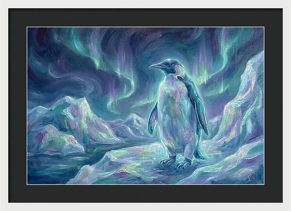 Penguin Under Aurora