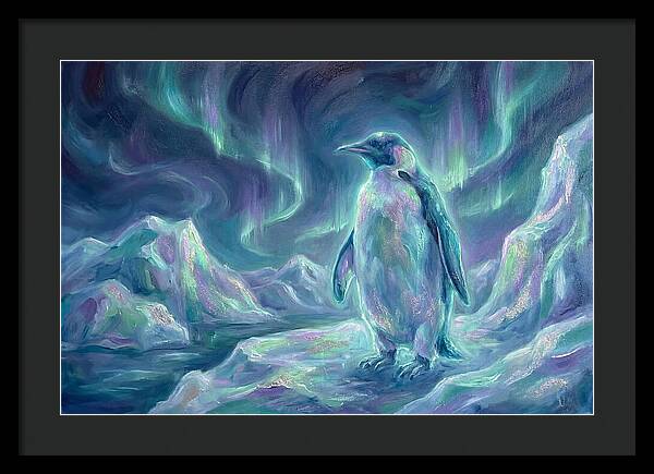 Penguin Under Aurora