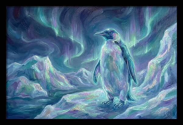 Penguin Under Aurora